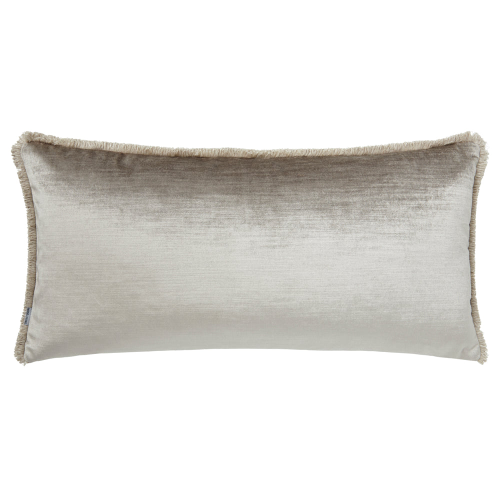 Taupe velvet lumbar pillow