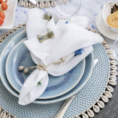 Bora Bora napkins with capiz placemats