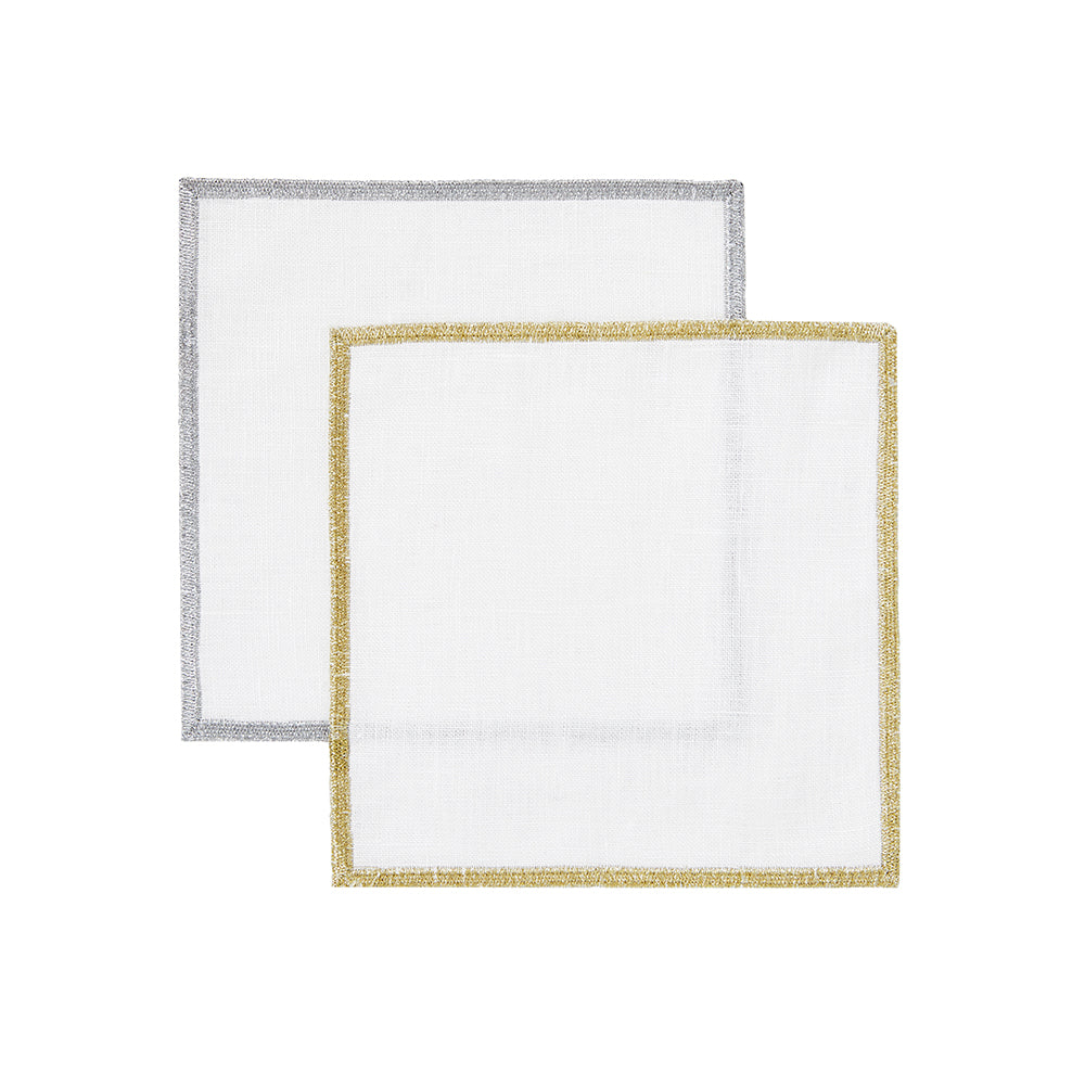 Bel Air Metallic Cocktail Napkins, S/4