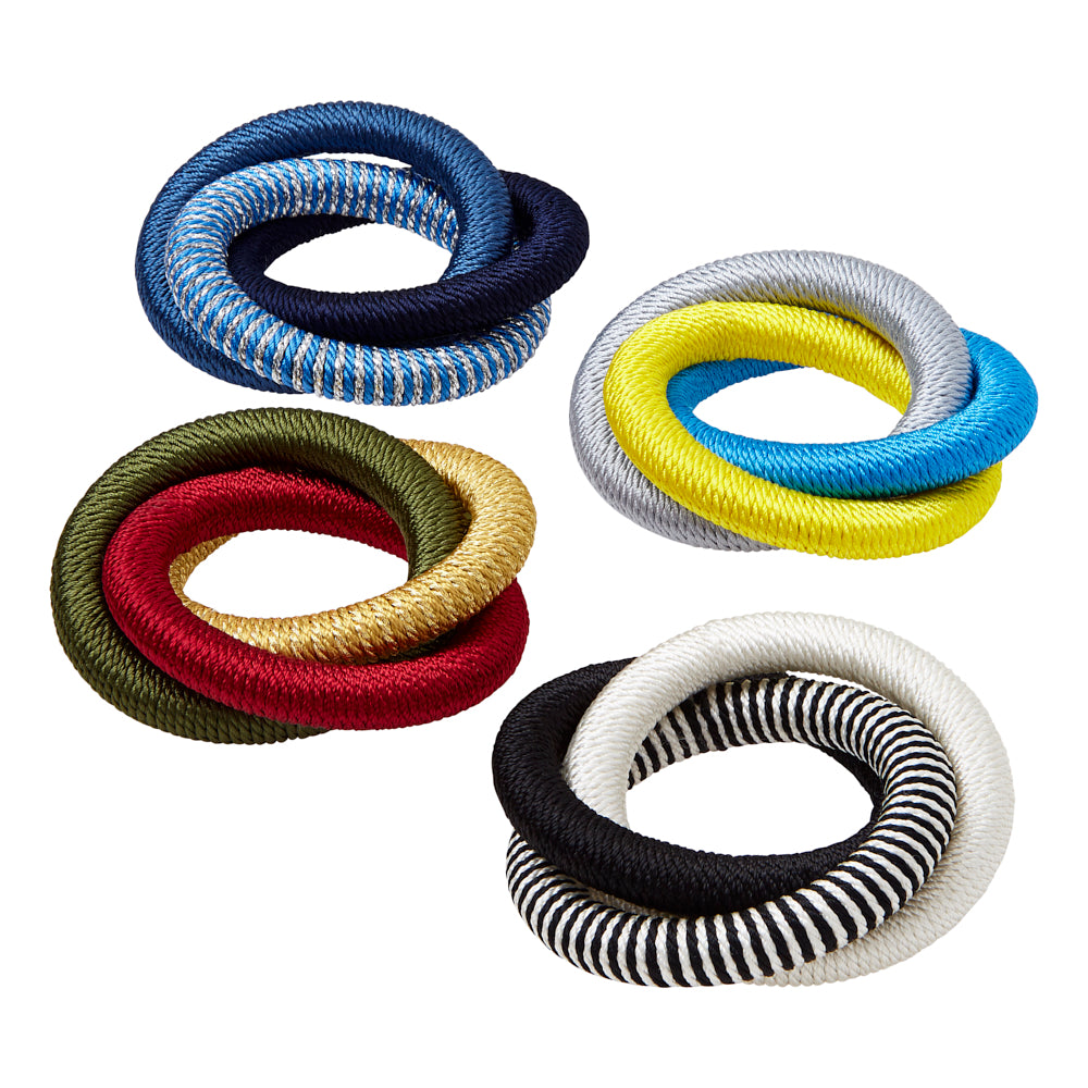 Add a pop of Spanish flair to your table with the Malaga napkin rings. Sets are available in several multicolored options, each one inspired by the colors of the Costa del Sol.