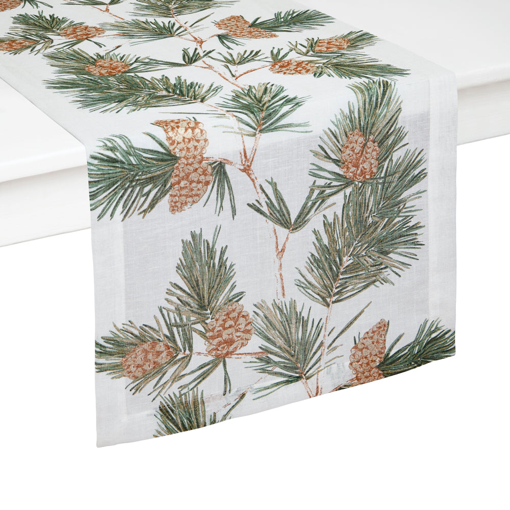 Richly colored fall imagery adorn the edges of this festive tablecloth signaling the change of seasons, shorter days, and cozier nights. This collection is ideal for your Thanksgiving table, or any fall gathering.