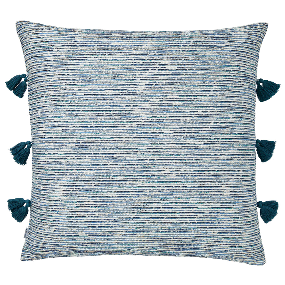 Blue and White Striped Coastal Pillow