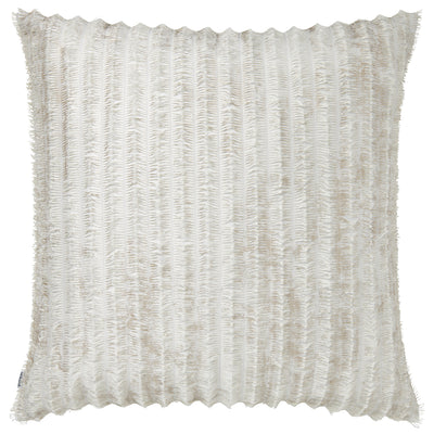 Neutral decorative pillow with fringe