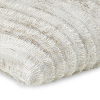 Neutral decorative pillow with fringe