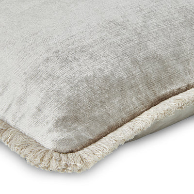 Taupe velvet lumbar pillow