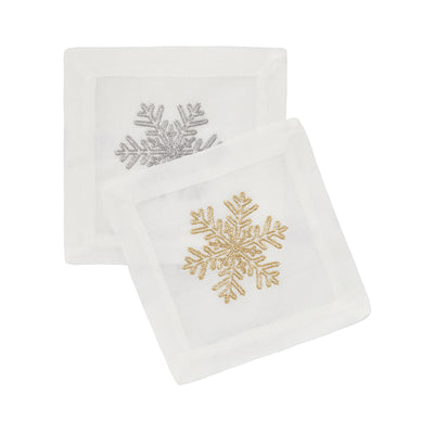 Snowflake Cocktail Napkins S/4