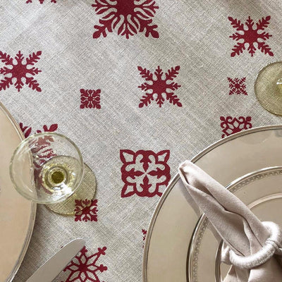 Mode Living Holiday tablecloth beige with festive patterns