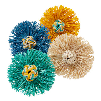Woven knots adorn natural starbursts in these handcrafted napkin rings. Available in a variety of colors, the Valencia collection is the perfect pop of Spanish flair for indoor and outdoor dining.